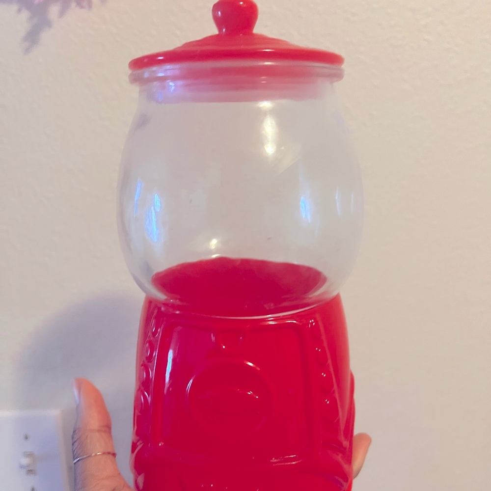 HTF Red bubble gum container